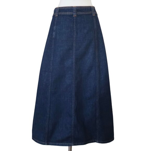 GANNI Denim A-line midi skirt sz 36 US 4 - Picture 5 of 6